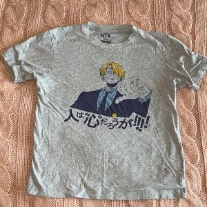 Sanji One Piece Gray Graphic T-Shirt / Uniqlo Anime T-shirt